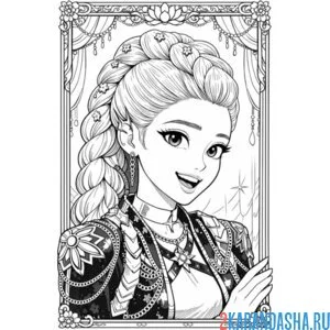 Раскраска руми портрет хантрикс кей-поп-охотницы на демонов