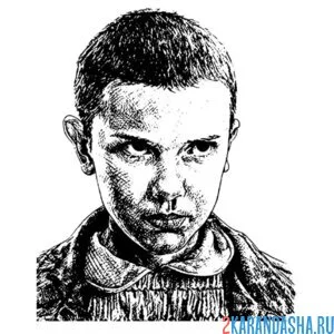 Раскраска маленькая одиннадцать очень странные дела осд