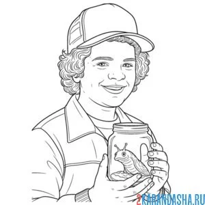 Раскраска дастин из очень странные дела осд