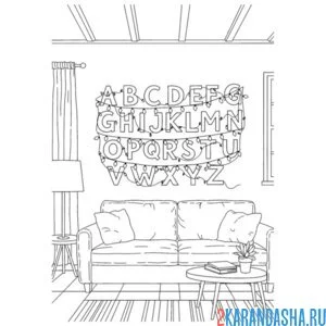 Раскраска гирлянда в доме уилла очень странные дела осд