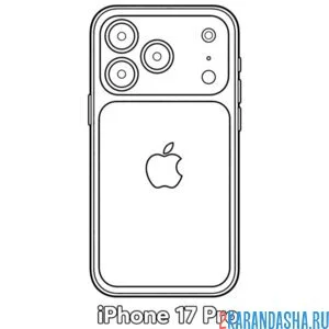 Раскраска айфрон 17 pro iphone