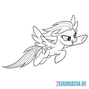 Раскраска радуга дэш девочка пони онлайн