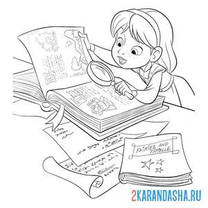 Раскраска девочка мэри читает книгу про троллей онлайн