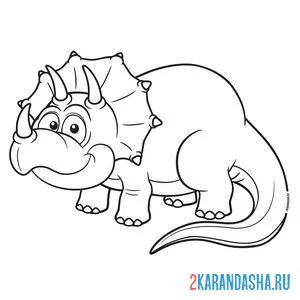 Раскраска динозавр трицератопс онлайн