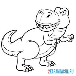 Раскраска серьезный динозавр гигантозавр онлайн