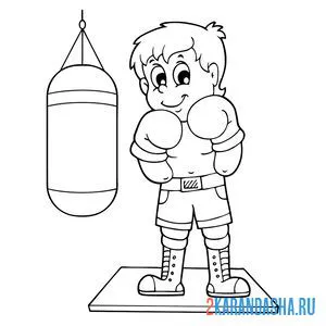 Распечатать раскраску бокс спорт для сильных на А4