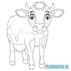 Раскраска маленькая коровка онлайн