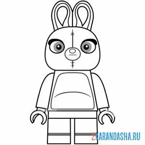 Раскраска плюшевый заяц банни из истории игрушек 4 онлайн