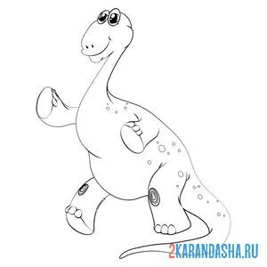 Раскраска динозавр стоит на задних лапах онлайн