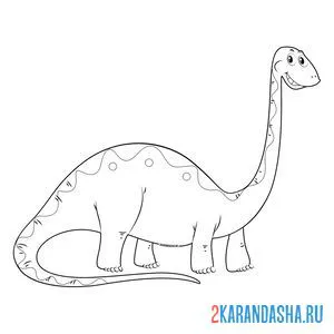Раскраска добрый динозаврик онлайн