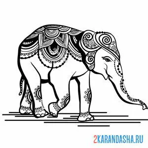 Раскраска слоник онлайн