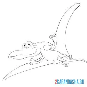 Раскраска птерозавр в полете онлайн