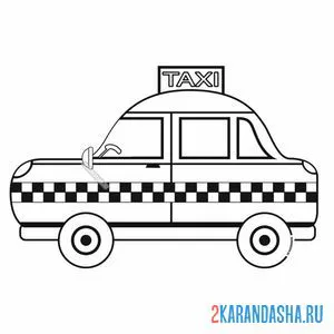 Раскраска английское такси онлайн