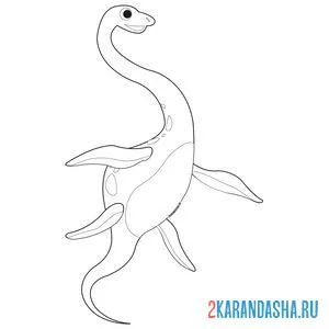 Раскраска водоплавающий динозавр онлайн
