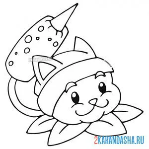 Раскраска кот-рогоз (камыш) онлайн