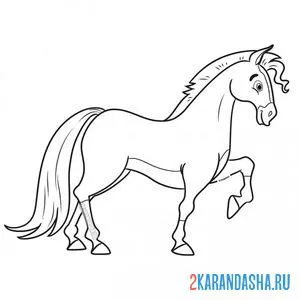 Раскраска чистокровный конь онлайн
