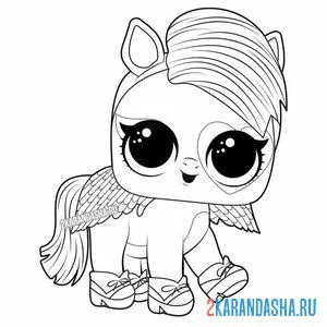 Распечатать раскраску лол питомец пони танцор (pony dancer) на А4