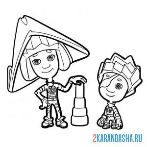 Раскраска пираты симка и нолик