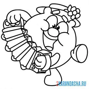 Раскраска копатыч с гармонью