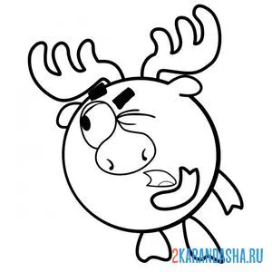 Раскраска лосяш подглядывает