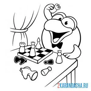 Раскраска кар-карыч играет в шахматы