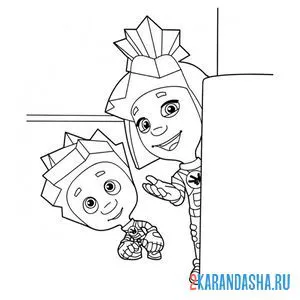 Раскраска симка и нолик спряталист