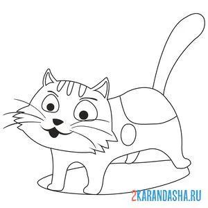 Раскраска кот хулиган онлайн