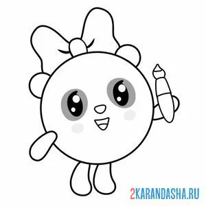 Раскраска пандочка с бантиком