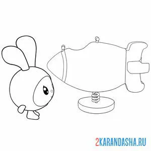 Раскраска крошик и ракета