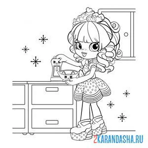 Раскраска shopkins кукла рейнбоу кейт на кухне онлайн