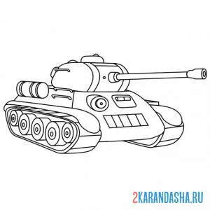 Распечатать раскраску знаменитый танк т-34 на А4