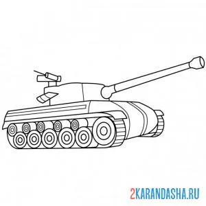 Распечатать раскраску немецкий танк тигр на А4