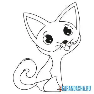 Раскраска котенок милый онлайн