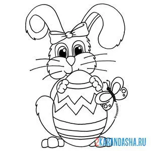 Раскраска пасхальный кролик онлайн