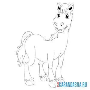 Раскраска красивая лошадка онлайн