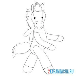Раскраска лошадка в шарфе онлайн