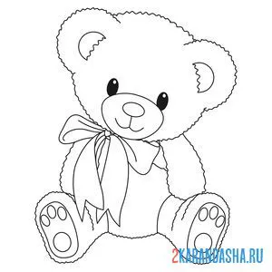 Раскраска игрушечный плюшевый медвежонок онлайн