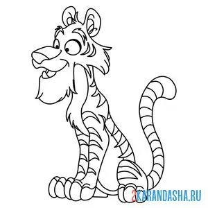 Раскраска мультяшный тигр онлайн