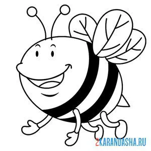 Раскраска милая пчела онлайн