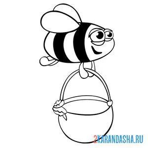 Раскраска пчела с медом онлайн