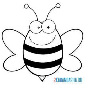 Онлайн раскраска рисунок пчелы