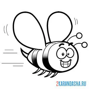 Раскраска летящая пчела онлайн