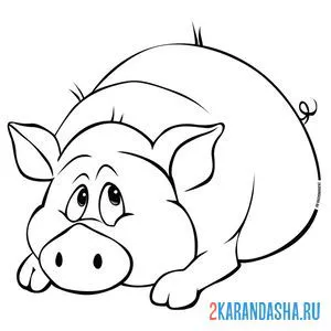 Раскраска толстая свинка онлайн