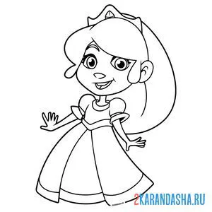 Раскраска девочка принцесса онлайн