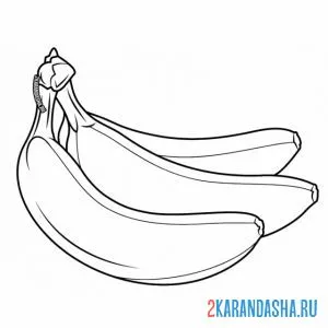 Раскраска три банана онлайн