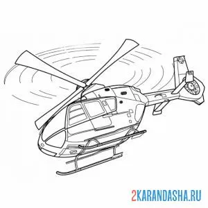 Раскраска вертолет виз снизу онлайн