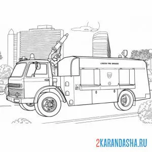 Раскраска пожарная машина сша онлайн