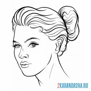 Раскраска голова девушки для макияжа онлайн