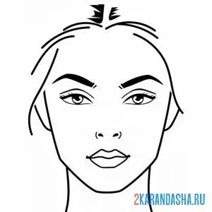 Раскраска голова модели макияж онлайн