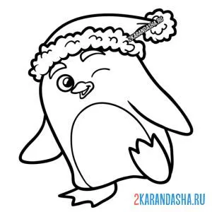 Раскраска пингвин мило подмигивает онлайн